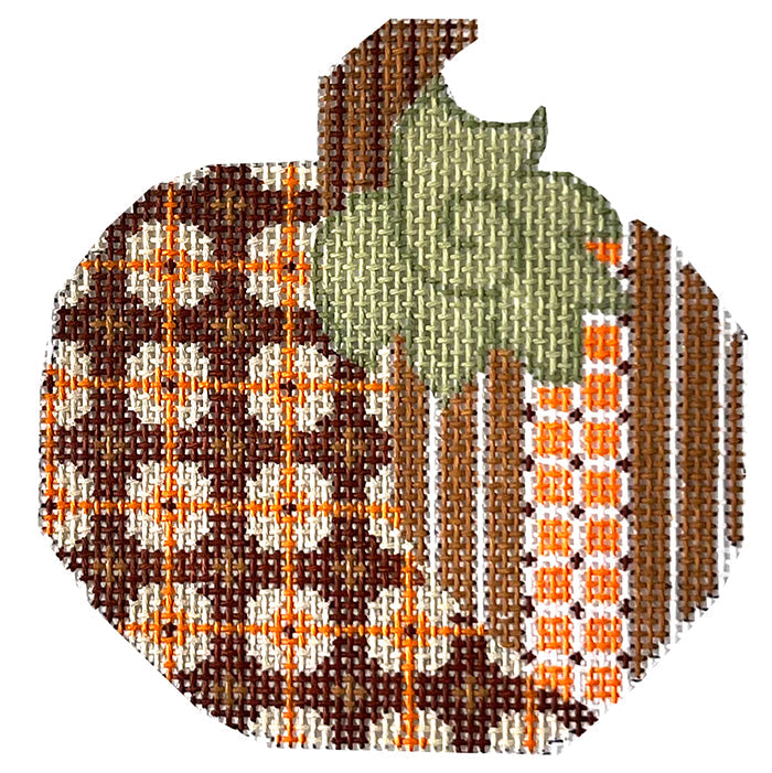 Pumpkin 1 Ornament Painted Canvas Danji Designs  - 1