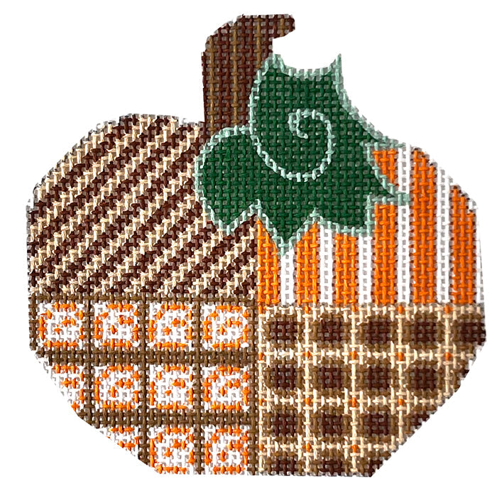 Pumpkin 2 Ornament Painted Canvas Danji Designs  - 1