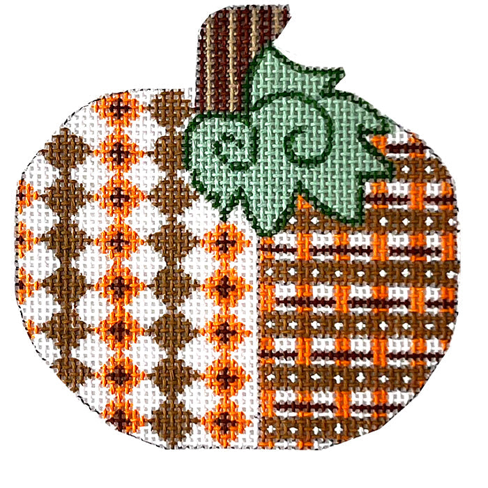 Pumpkin 4 Ornament Painted Canvas Danji Designs  - 1