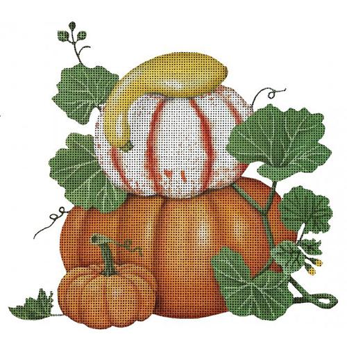 Pumpkin and Squash with Vines Painted Canvas Melissa Shirley Designs  - 1