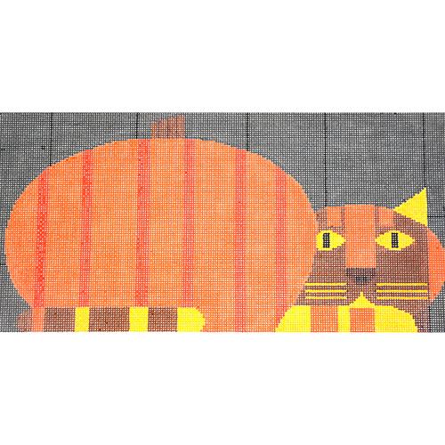 Pumpkin Cat on 13 Painted Canvas Charley Harper 