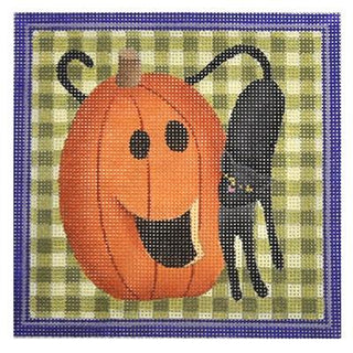 Pumpkin & Cat Painted Canvas Kirk & Bradley 
