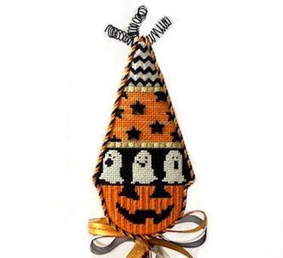 Pumpkin Cones   Ghosts with Stitch Guide Painted Canvas Kirk & Bradley 
