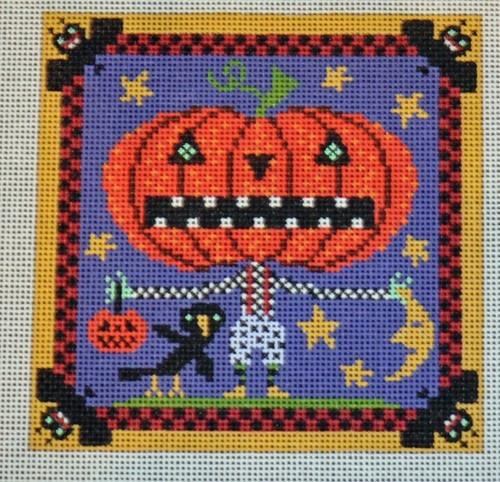 Pumpkin Head Boy Painted Canvas Birds of a Feather  - 1