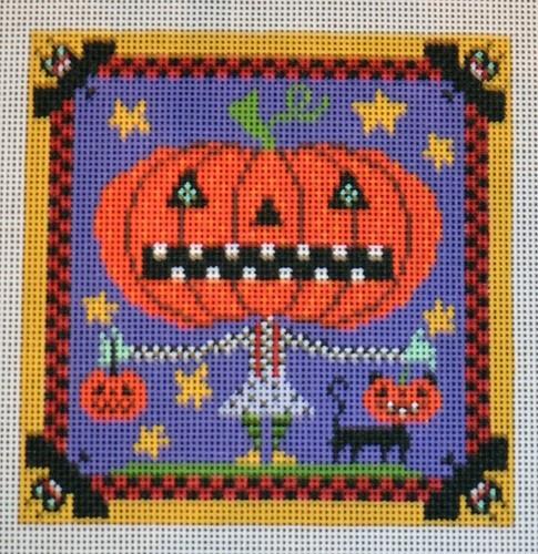 Pumpkin Head Girl Painted Canvas Birds of a Feather  - 1