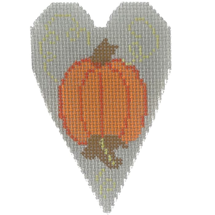 Pumpkin Heart Painted Canvas NeedleDeeva  - 1