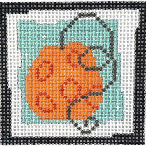 Pumpkin Orange Circles Small Square Painted Canvas Pippin 