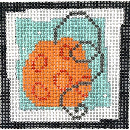 Pumpkin Orange Circles Small Square Painted Canvas Pippin  - 1