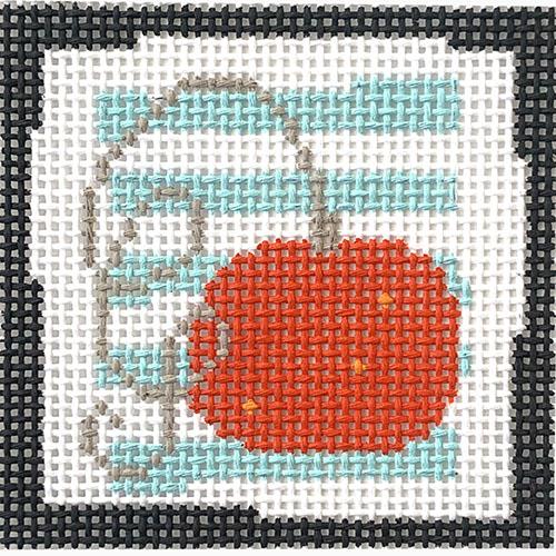 Pumpkin Orange Dots Small Square Painted Canvas Pippin  - 1