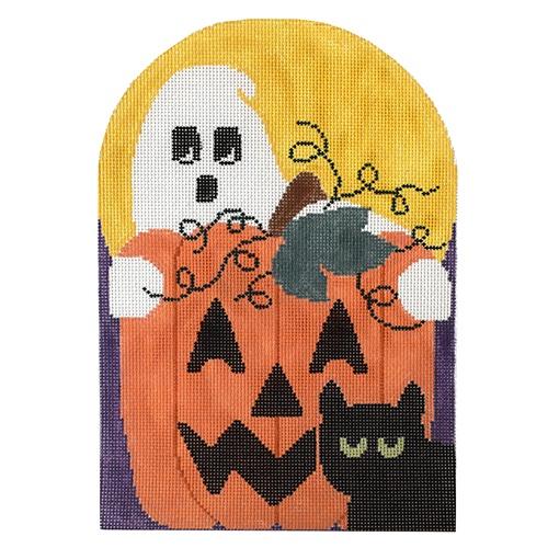 Pumpkin Patch w/ Stitch Guide Painted Canvas Kathy Schenkel Designs 