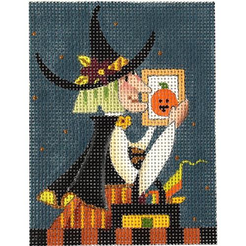 Pumpkin Witch Painted Canvas Melissa Shirley Designs  - 1