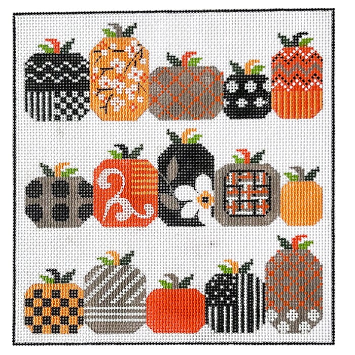 Pumpkins Collage Painted Canvas Alice Peterson Company  - 1