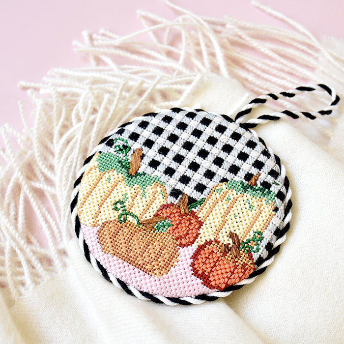 Pumpkins & Gingham Ornament Kit Kits The Plum Stitchery  - 1