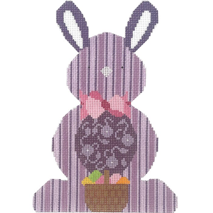 Purple Bunny Painted Canvas NeedleDeeva 