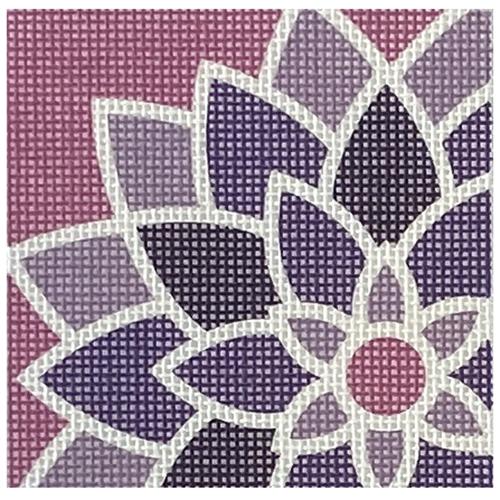 Purple Graphic Flower Square Painted Canvas Pepperberry Designs 