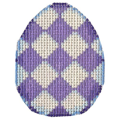 Purple Harlequin Mini Egg Painted Canvas Associated Talents 