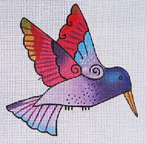 Purple Hummingbird Painted Canvas Laurel Burch 