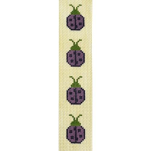 Purple Ladybug Bookmark Painted Canvas J. Child Designs 