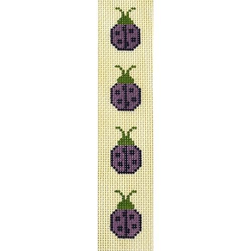 Purple Ladybug Bookmark Painted Canvas J. Child Designs  - 1