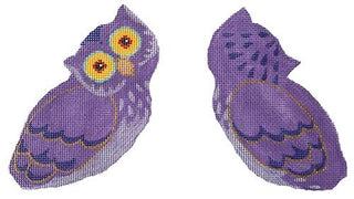 Purple Owl Painted Canvas Labors of Love Needlepoint 
