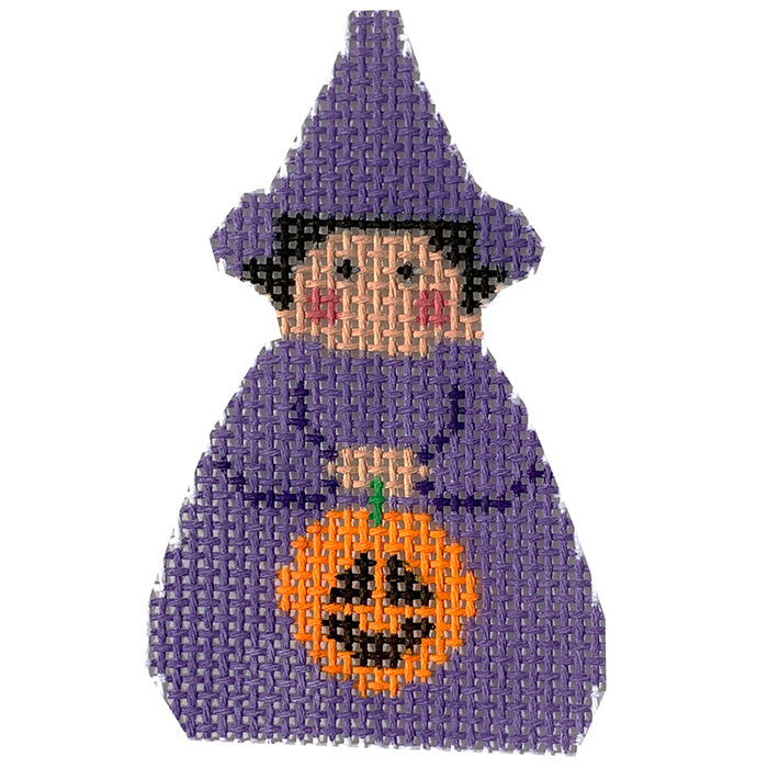 Purple Witch Angel Figure Painted Canvas Stitch Its  - 1