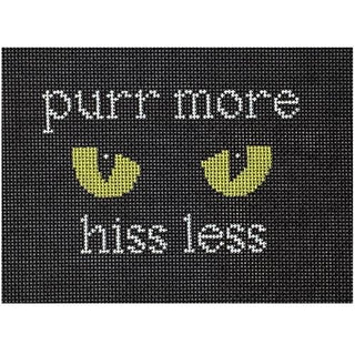 Purr More Hiss Less Painted Canvas Eye Candy Needleart 
