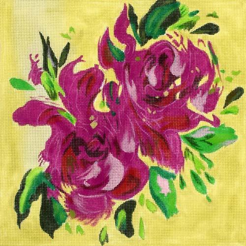 Pursell Floral Pink on 18 Painted Canvas Walkers Wholesale  - 1
