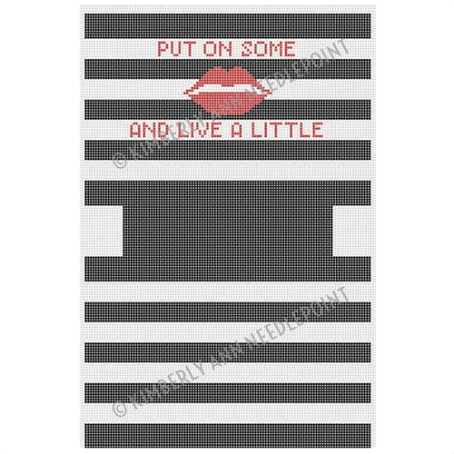 Put on Some Lipstick Painted Canvas Kimberly Ann Needlepoint  - 1