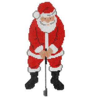 Putting Santa   18 Painted Canvas The Salty Stitcher 
