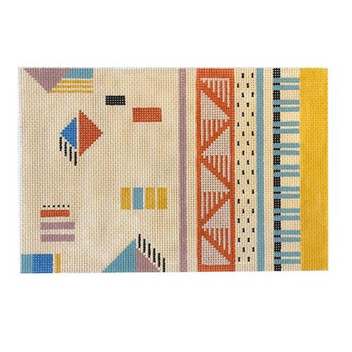 Puzzle Geometric Clutch Painted Canvas Audrey Wu Designs 
