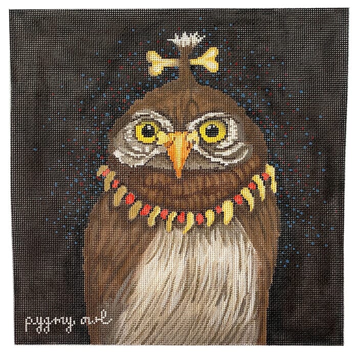 Pygmy Owl Painted Canvas CBK Needlepoint Collections 
