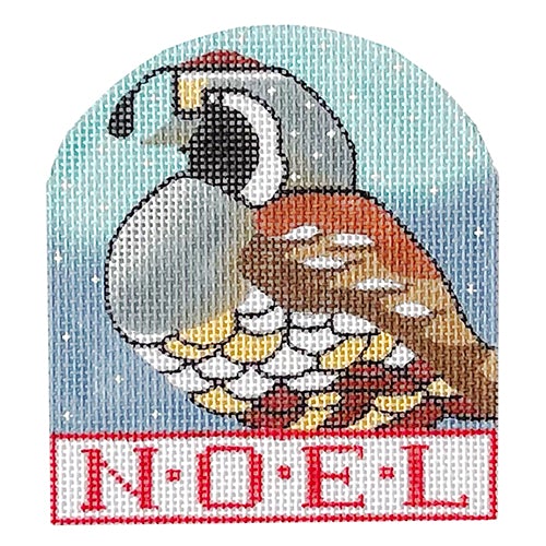 Quail Noel Ornament Painted Canvas Chris Lewis Distributing  - 1