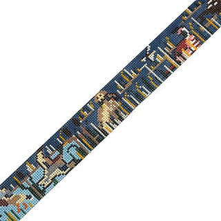 Quail/Duck/Lab Hunt Scene Belt Painted Canvas The Meredith Collection 
