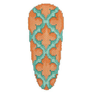 Quatrefoil Carrot   Aqua Painted Canvas Associated Talents 
