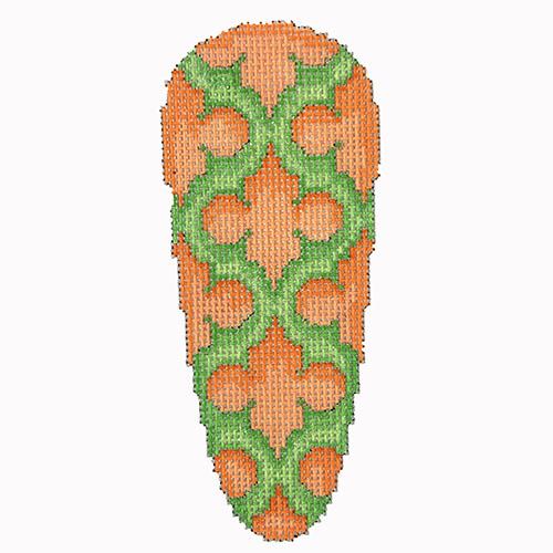 Quatrefoil Carrot   Lime Painted Canvas Associated Talents 
