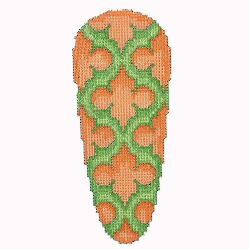 Quatrefoil Carrot - Lime Painted Canvas Associated Talents 