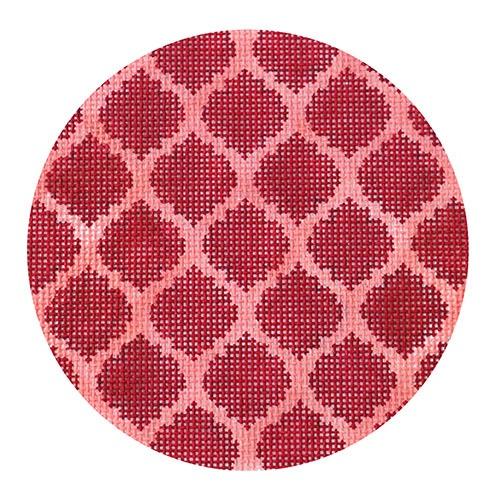 Quatrefoils - Nantucket Reds Painted Canvas Kate Dickerson Needlepoint Collections 