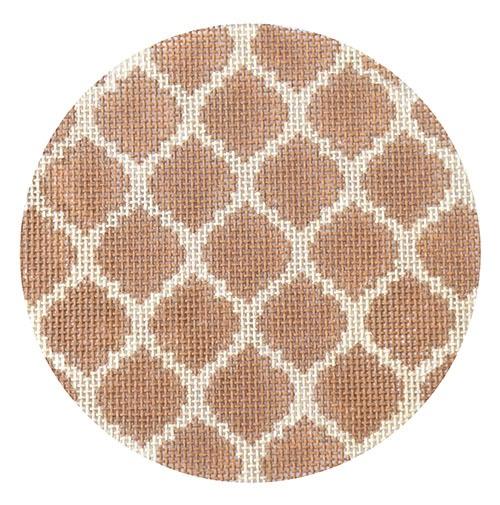 Quatrefoils - Tan on Sand Painted Canvas Kate Dickerson Needlepoint Collections 