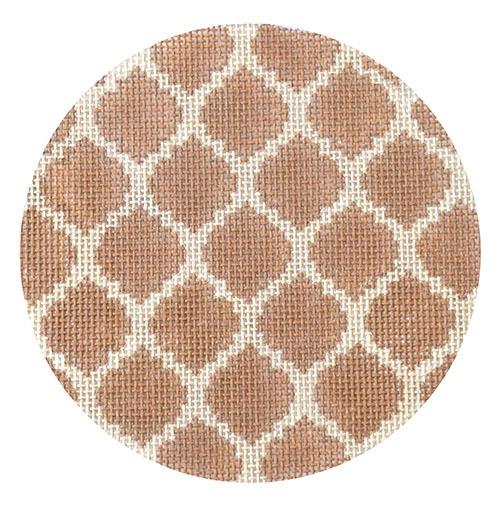 Quatrefoils   Tan on Sand Painted Canvas Kate Dickerson Needlepoint Collections  - 1