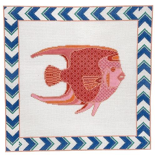 Queen Angel Fish Painted Canvas Anne Fisher Needlepoint LLC 