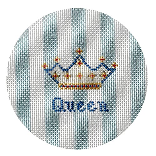 Queen Round on Stripes Painted Canvas Kangaroo Paw Designs  - 1