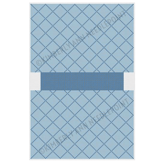 Quilted Bag   Blue with Mirror Letter Guide Painted Canvas Kimberly Ann Needlepoint  - 1
