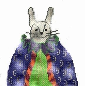 Rabbit Ornament Painted Canvas Cooper Oaks Design  - 1