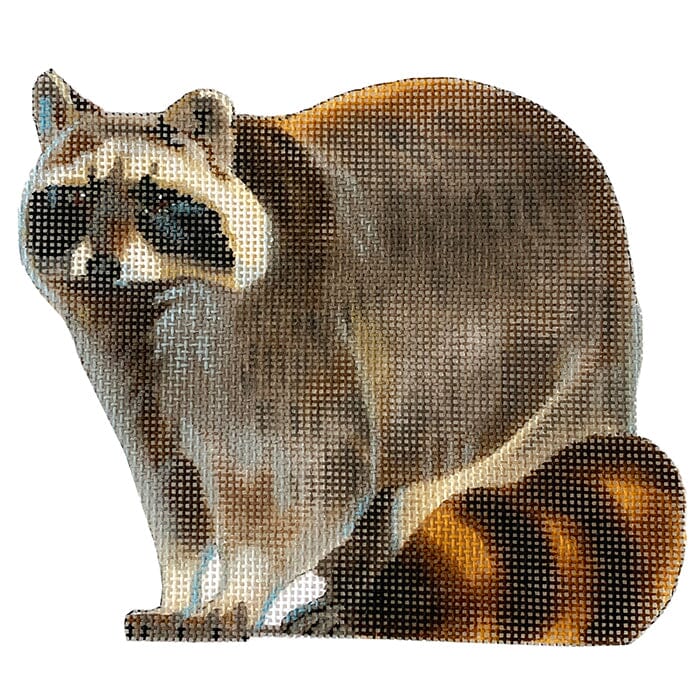 Raccoon 5"x4.5" on 11"x11" Painted Canvas Susan Roberts Needlepoint Designs Inc. 
