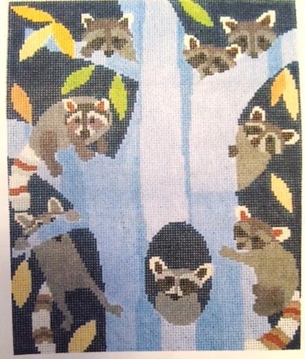 Raccoon Gaze Painted Canvas Birds of a Feather  - 1