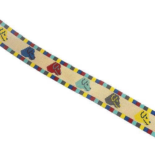 Rainbow Dog Head Belt Painted Canvas Tina Griffin Designs  - 1
