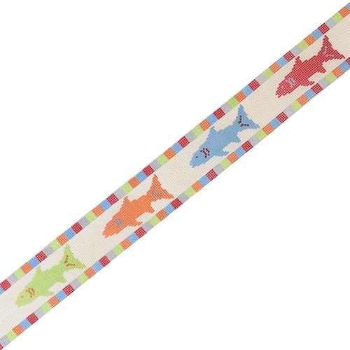 Rainbow Fish Belt Painted Canvas Tina Griffin Designs  - 1