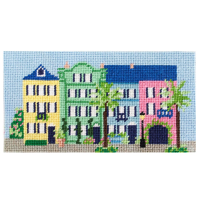 Rainbow Row Clutch Insert Kit Kits Needlepoint To Go Rainbow Row Clutch Insert Kit 
