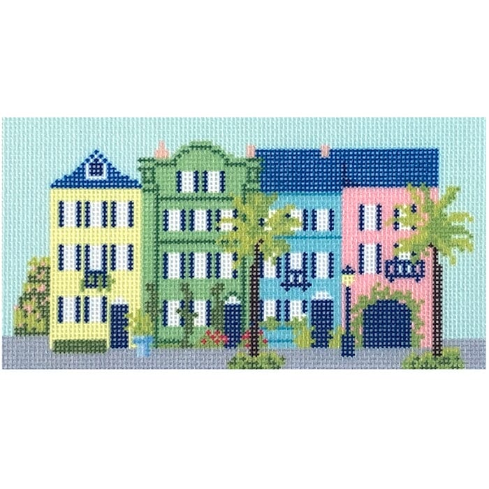 Rainbow Row Clutch Insert Printed Canvas Needlepoint To Go 
