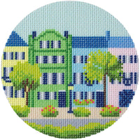 Rainbow Row Printed Canvas Needlepoint To Go 